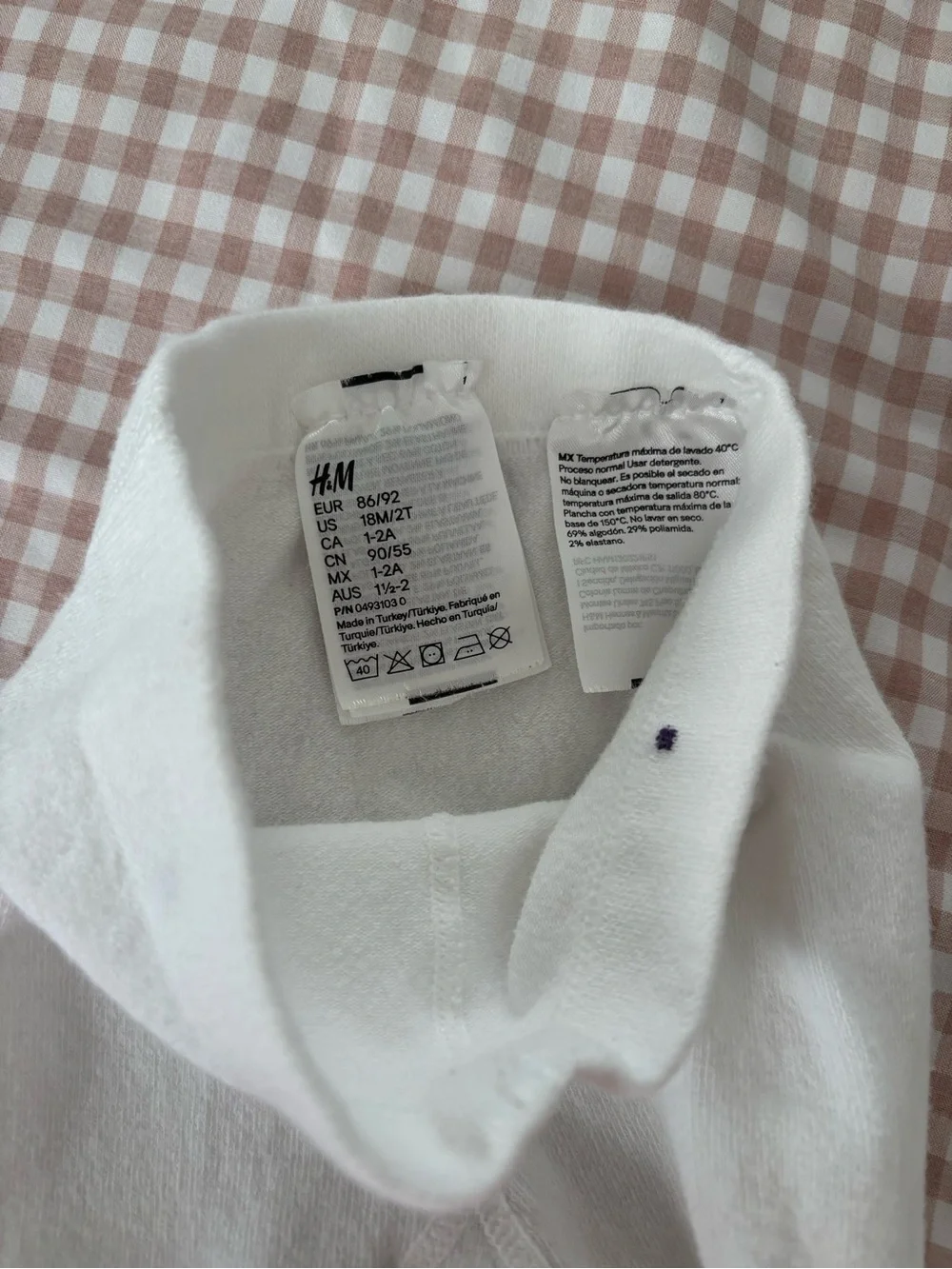 H&M white knit footed tights for toddler